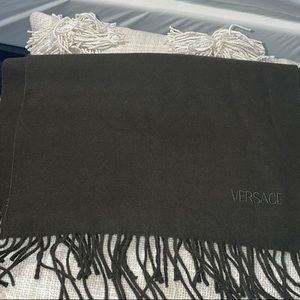 Versace Fringe Wool Scarf